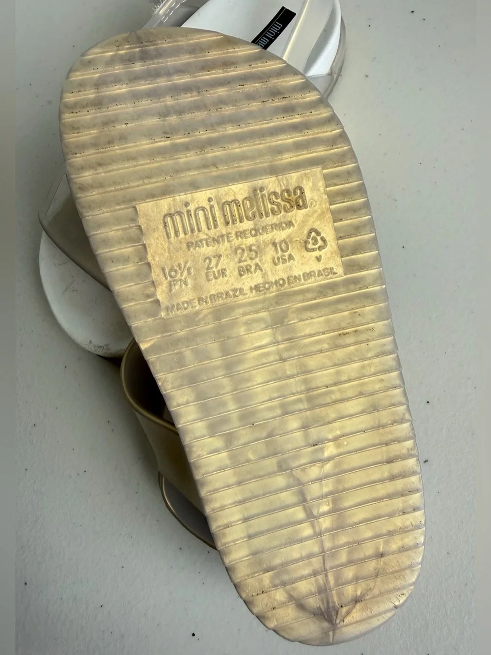 Mini Melissa Cosmic Jelly Sandals Girls US 10 Pearly Silver
